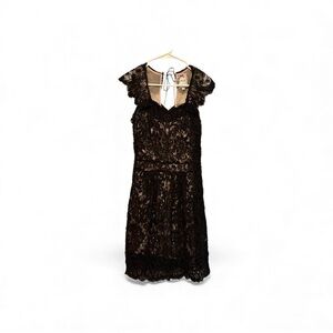 Yoana Baraschi Black Lace Overlay Dress Size 4